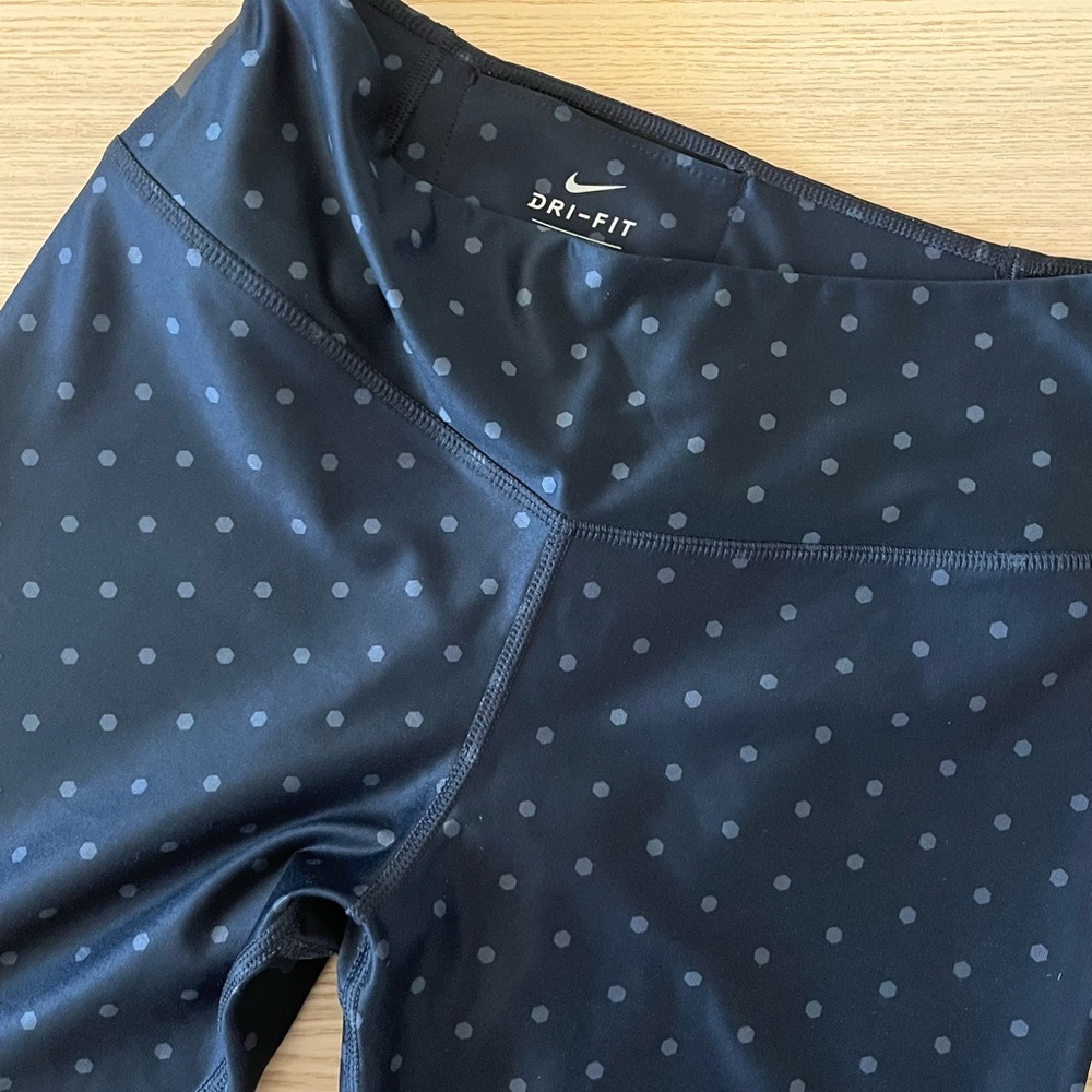 Nike Navy Dri-FIT Polka Dot Active Leggings